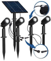 4 Faretti Led Luce Calda Faretto Con Pannello Solare Picchetto Da Giardino Ip65