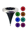 4 Faro Lampada 8 Led Rgb Solare Da Esterno Giardino Faretto Picchetto Segnapassi