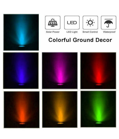 4 Faro Lampada 8 Led Rgb Solare Da Esterno Giardino Faretto Picchetto Segnapassi