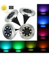 4 Faro Lampada 8 Led Rgb Solare Da Esterno Giardino Faretto Picchetto Segnapassi