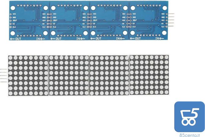 4 in 1 LED DOT Matrix Modulo Display MCU Control kit fai da te con 5 pin Line