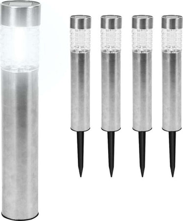 4 LAMPADE GIARDINO RICARICA SOLARE PALETTI SOLARI METALLO CRISTALLO 1LED BIANCO Illuminazione/Illuminazione per esterni/Luci per sentieri Trade Shop italia - Napoli, Commerciovirtuoso.it