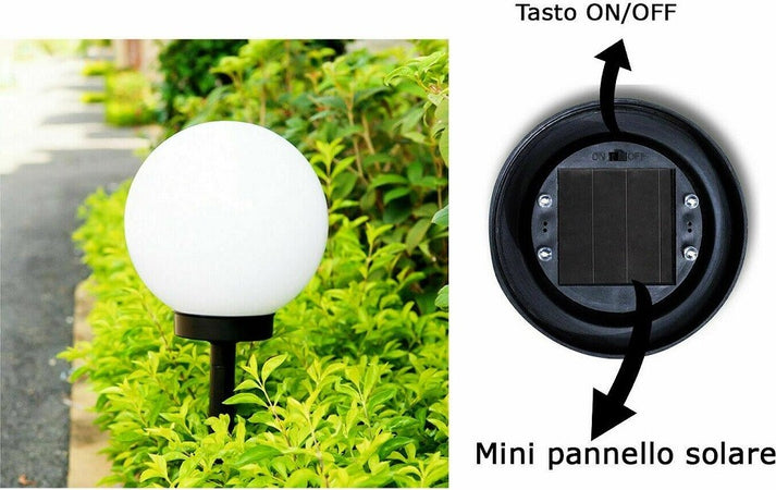 4 Lampione Solare 1 Led Giardino 10 Cm Su Picchetto Lampade Globo Per Esterni Articoli da Giardino > Illuminazione da esterno > Lampade per esterno Trade Shop italia - Napoli, Commerciovirtuoso.it