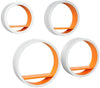 4 Mensole da Parete Moderne Design Rotondo Mensola Scaffale Legno MDF Arancio