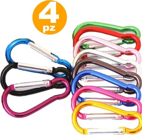 4-Moschettoni-50-60-70-80mm-Clip-Portachiavi-Porta-Chiavi-In-Alluminio-C/-Gancio