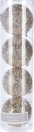 4 palline per albero di natale Champagne Ø 8 cm pendaglio decorato Casa e cucina/Decorazioni per interni/Addobbi e decorazioni per ricorrenze/Decorazioni natalizie/Addobbi e decorazioni/Palle e palline MagiediNatale.it - Altamura, Commerciovirtuoso.it