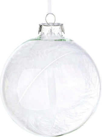 4 palline per albero di natale con Piume in vetro Trasparente da Ø 10 cm Pendaglio decorato Casa e cucina/Decorazioni per interni/Addobbi e decorazioni per ricorrenze/Decorazioni natalizie/Addobbi e decorazioni/Palle e palline MagiediNatale.it - Altamura, Commerciovirtuoso.it