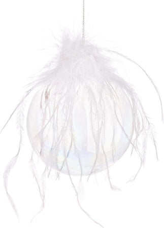 4 palline per albero di natale con Piume in vetro Trasparente da Ø 10 cm Pendaglio decorato Casa e cucina/Decorazioni per interni/Addobbi e decorazioni per ricorrenze/Decorazioni natalizie/Addobbi e decorazioni/Palle e palline MagiediNatale.it - Altamura, Commerciovirtuoso.it