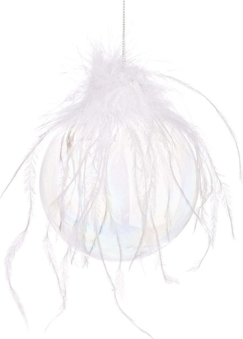 4 palline per albero di natale con Piume in vetro Trasparente da Ø 10 cm Pendaglio decorato Casa e cucina/Decorazioni per interni/Addobbi e decorazioni per ricorrenze/Decorazioni natalizie/Addobbi e decorazioni/Palle e palline MagiediNatale.it - Altamura, Commerciovirtuoso.it