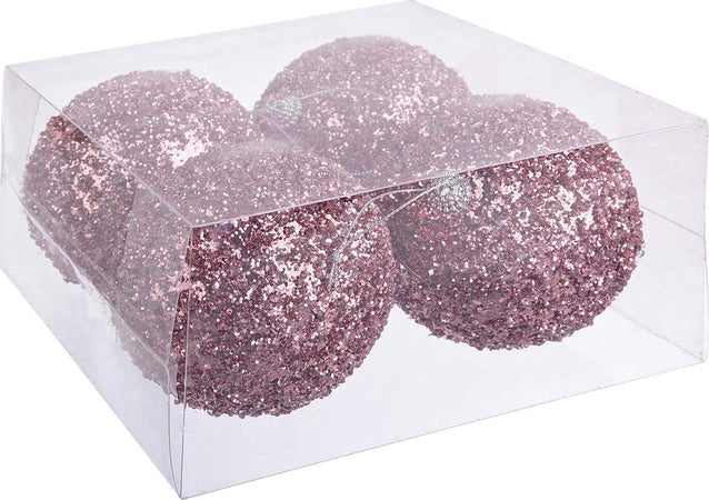 4 palline per albero di natale in plastica rosa da Ø 10 cm pendaglio decorato Casa e cucina/Decorazioni per interni/Addobbi e decorazioni per ricorrenze/Decorazioni natalizie/Addobbi e decorazioni/Palle e palline MagiediNatale.it - Altamura, Commerciovirtuoso.it