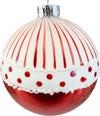 4 Palline per albero di natale in vetro bianco e rosso da Ø 8 cm pendaglio decorato Casa e cucina/Decorazioni per interni/Addobbi e decorazioni per ricorrenze/Decorazioni natalizie/Addobbi e decorazioni/Palle e palline MagiediNatale.it - Altamura, Commerciovirtuoso.it