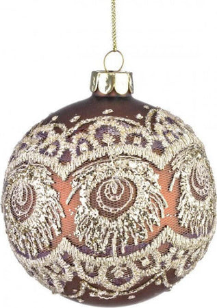 4 palline per albero di natale in vetro Marrone con merletto da Ø 10 cm pendaglio decorato Casa e cucina/Decorazioni per interni/Addobbi e decorazioni per ricorrenze/Decorazioni natalizie/Addobbi e decorazioni/Palle e palline MagiediNatale.it - Altamura, Commerciovirtuoso.it