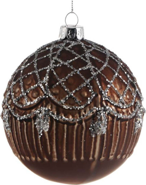 4 palline per albero di natale in vetro marrone da Ø 10 cm pendaglio decorato Casa e cucina/Decorazioni per interni/Addobbi e decorazioni per ricorrenze/Decorazioni natalizie/Addobbi e decorazioni/Palle e palline MagiediNatale.it - Altamura, Commerciovirtuoso.it