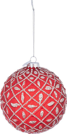 4 palline per albero di natale in vetro Rosso con Glitter Argento da Ø 10 cm Casa e cucina/Decorazioni per interni/Addobbi e decorazioni per ricorrenze/Decorazioni natalizie/Addobbi e decorazioni/Palle e palline MagiediNatale.it - Altamura, Commerciovirtuoso.it