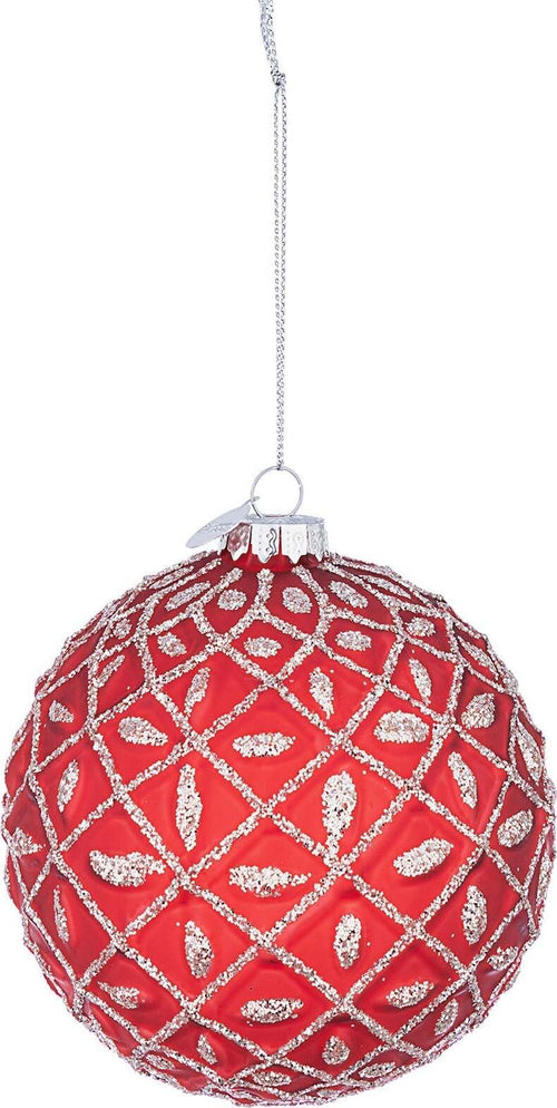 4 palline per albero di natale in vetro Rosso con Glitter Argento da Ø 10 cm Casa e cucina/Decorazioni per interni/Addobbi e decorazioni per ricorrenze/Decorazioni natalizie/Addobbi e decorazioni/Palle e palline MagiediNatale.it - Altamura, Commerciovirtuoso.it