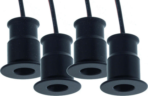 4-PZ-Mini-Faretto-Led-Da-Incasso-1W-DC-12V-Freddo-6000K-Carcassa-Nera-Angolo-30-Gradi-Foro-15mm-20X25mm-Ledlux