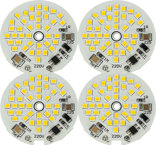 4-PZ-Scheda-Led-AC-220V-5W-Bianco-Neutro-4500K-Piastra-Led-Plate-Modulo-Diametro-48mm-40-Smd-2835-Ledlux