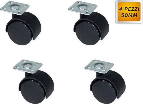 4 Rotelle Ricambio Mobili Tavoli Poltrona Trasporto Ruote Girevoli 360 Da 50mm Fai da te/Prodotti per la costruzione/Prodotti per il trasporto materiali/Rotelle industriali/Rotelle piatte Trade Shop italia - Napoli, Commerciovirtuoso.it