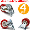 4 RUOTE IN GOMMA RICAMBIO PER CARRELLO MOBILI CON PIASTRA GIREVOLE ROSSO 40MM Fai da te/Prodotti per la costruzione/Prodotti per il trasporto materiali/Rotelle industriali/Rotelle piatte Trade Shop italia - Napoli, Commerciovirtuoso.it