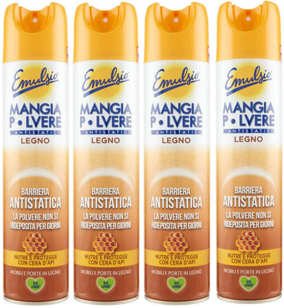 4 x Emulsio Mangiapolvere 300 ml Antistatico con cera d'api (4 x 300 ml)