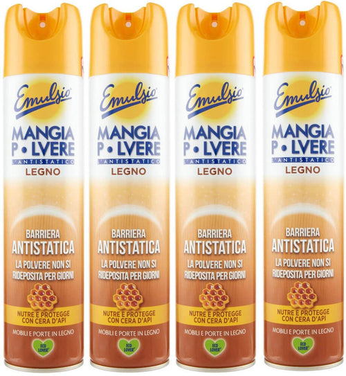 4 x Emulsio Mangiapolvere 300 ml Antistatico con cera d'api (4 x 300 ml)
