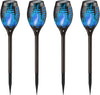 4-X-Lanterna-Solare-LED-Luce-BLU-Effetto-Tremolante-per-Giardino-Vialetti