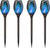 4-X-Lanterna-Solare-LED-Luce-BLU-Effetto-Tremolante-per-Giardino-Vialetti