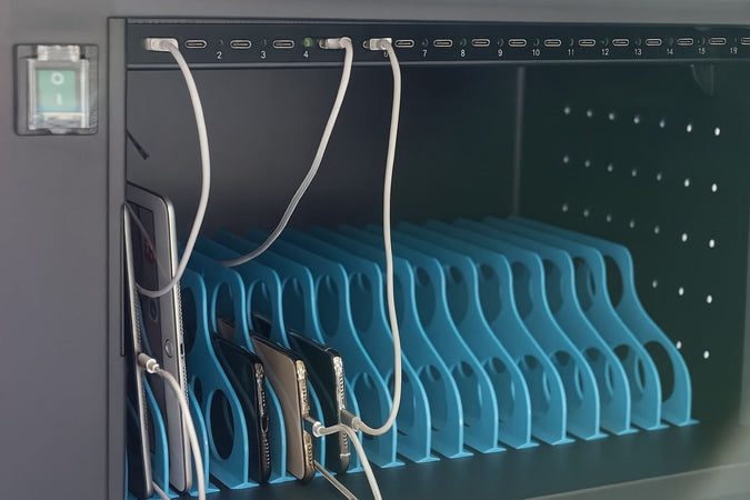 Carrello Stazione di Ricarica Ventilato per 16 Dispositivi USB-C