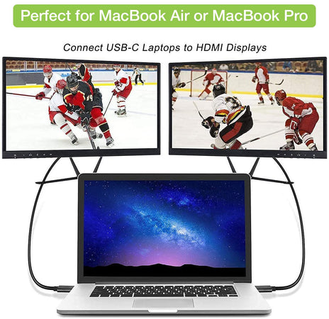 Cavo Adattatore USB-C Maschio a HDMI 2.0 4K Maschio 5m Nero