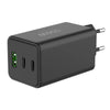 Caricatore Alimentatore GaN 100W 2x USB-C 1x USB-A Power Delivery Fast Charger Nero