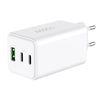 Caricatore Alimentatore GaN 100W 2x USB-C 1x USB-A Power Delivery Fast Charger Bianco