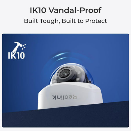 Telecamera Dome PoE Antivandalo IK10 4K con Zoom Ottico 5X, RP-PCV8MZ