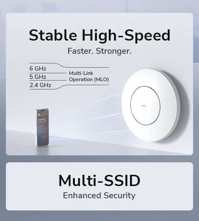 Punto di Accesso Wireless Multi-Gigabit Tri-band WiFi 7 BE11000 Mesh a Muro/Soffitto, AP11000