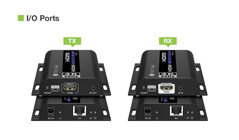 Extender HDMI 4K@60Hz con IR su Cavo Cat.6 fino a 120m