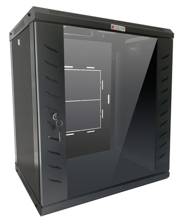 Armadio Rack 19'' a Muro 12 Unità P.600 mm Flat Pack Nero