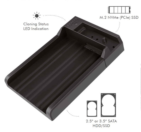 Box duplicazione esterna USB 3.2 Gen 2 Dual Bay Quickport One-Key Offline Clone Portatile