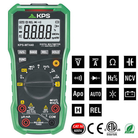 Multimetro Digitale Professionale LCD 4000counts, KPS-MT440