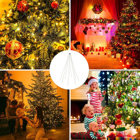 Catena Luminosa 400 Luci LED IP44 Bianco Caldo per Albero con Anello