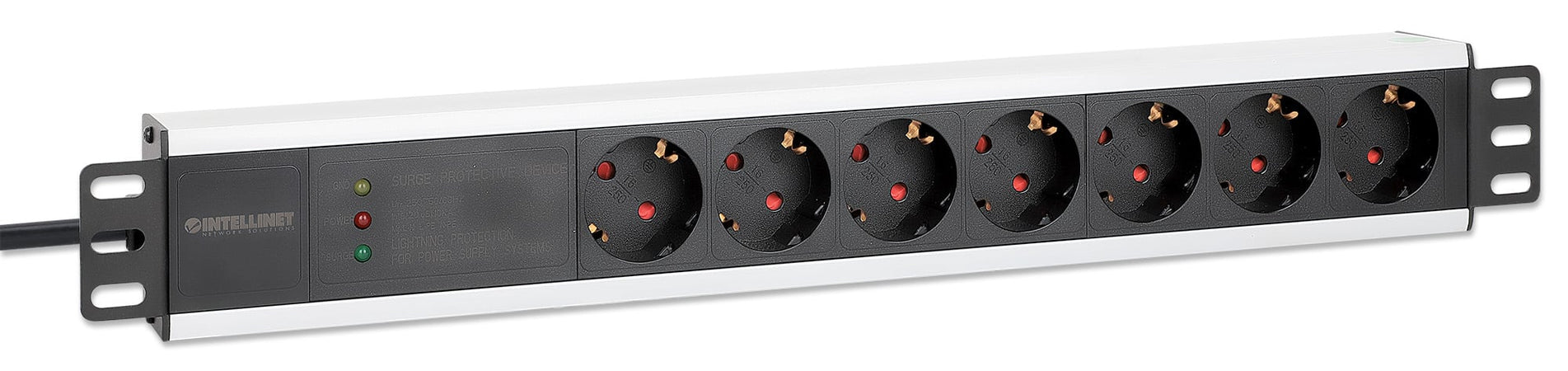 Multipresa per Rack 19'' 7 posti Spina Schuko Angolata 1U