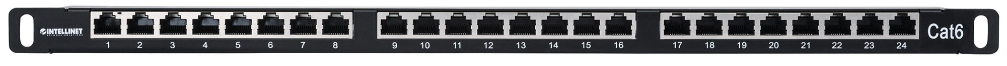 Pannello Patch 24 posti 19'' 0.5U Cat6 FTP Nero