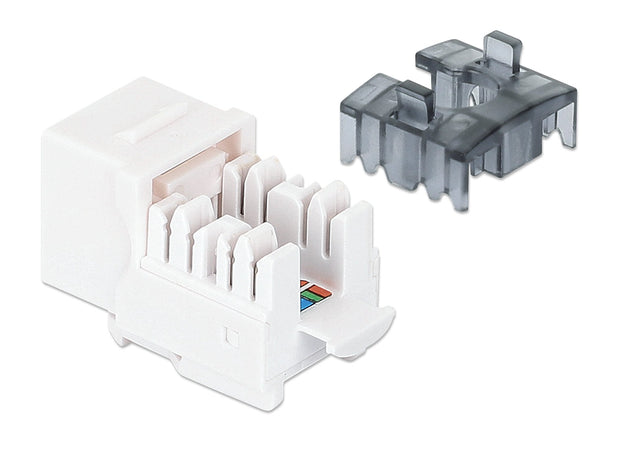 Frutto Keystone Slim Cat.6 per Cavo Rigido con Supporto Punch-Down 25 pz Bianco