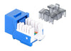 Frutto Keystone Slim Cat.6 per Cavo Rigido con Supporto Punch-Down 25 pz Blu