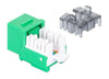 Frutto Keystone Slim Cat.6 per Cavo Rigido con Supporto Punch-Down 25 pz Verde