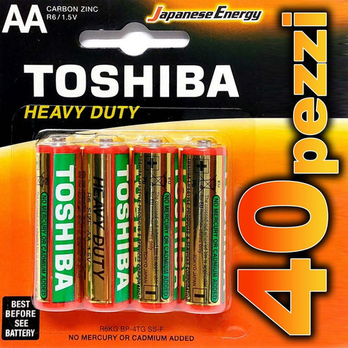 40 Pezzi Batterie Stilo Aa Pile Alkaline Confezione Risparmio Toshiba R6 1.5 V Elettronica/Pile e caricabatterie/Pile monouso Trade Shop italia - Napoli, Commerciovirtuoso.it