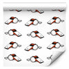 Tappezzeria murale - Soccer Whistles - Black and white with red accents on a white background