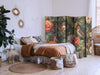 Paravento - In the Botanical Garden - Flowers Birds and Butterflies - Colorful Illustration