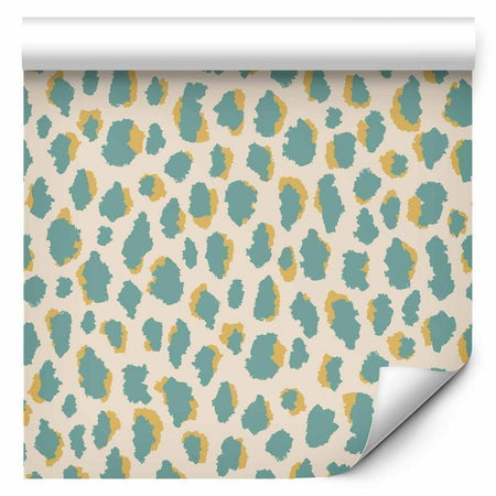 Tappezzeria murale - Giraffe Pattern - animal pattern in turquoise spots on a light background