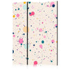 Paravento - Dots - Spots and Splashes Multicolored - Cheerful Pattern on a Light Pink Background