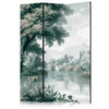 Paravento - View of the Park and Lake - Retro Vintage Landscape in Greens