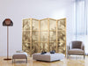 Paravento giapponese - Stone Baroque Ornaments in Light Shades of Gray-Blue